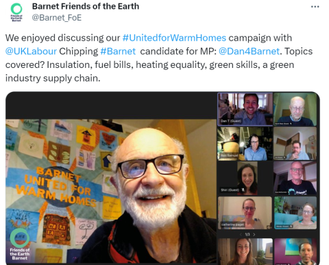 Barnet Friends of the Earth meet with one of their local election candidates